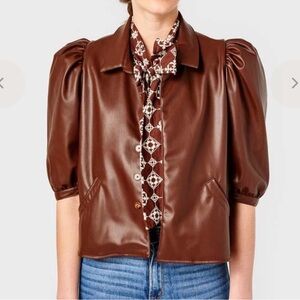 Cartolina Colby Faux Leather Women's Jacket in Chicory